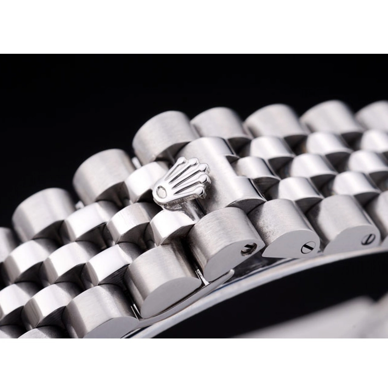 Aaa replica Ribbed Diamonds Datejust Black 7456 Dial Rolex Bezel 0803